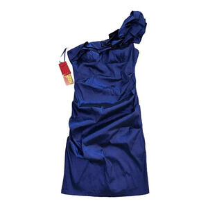 May Queen Purple One Shoulder Taffeta Dress 14